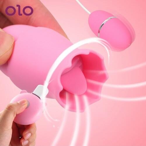 OLO Tongue Vibrator Breast Enlarge Massager G Spot Masturbator Nipple Sucker Sex Toys for Woman Clitoris Licking Stimulator