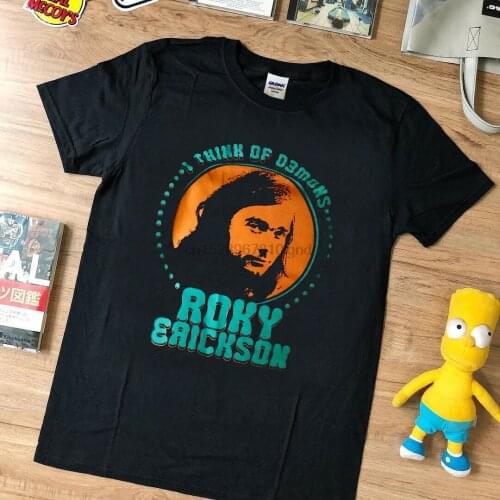 Vtg Rare T Shirt Roky Erickson I Think Of Demons Black Reprint Usa Size
