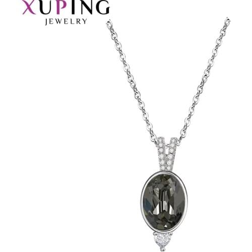 Xuping Jewelry Fashion Romatic Ladies Crystal Pendantl Necklace with Rhodium Plated 40192