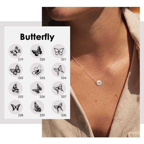 Visunion Ladies Fashion Butterfly Pattern Engraving Pendant Necklace for Women Friends Gold Color Jewelry Necklace Wholesale