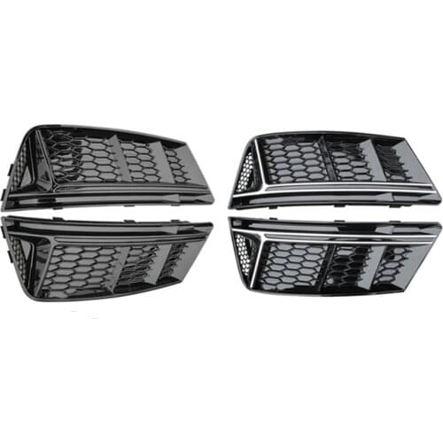 2 front bumper fog lamp grilles for Audi A4 upgrade B9 2017-2019, for RS4 style auto parts