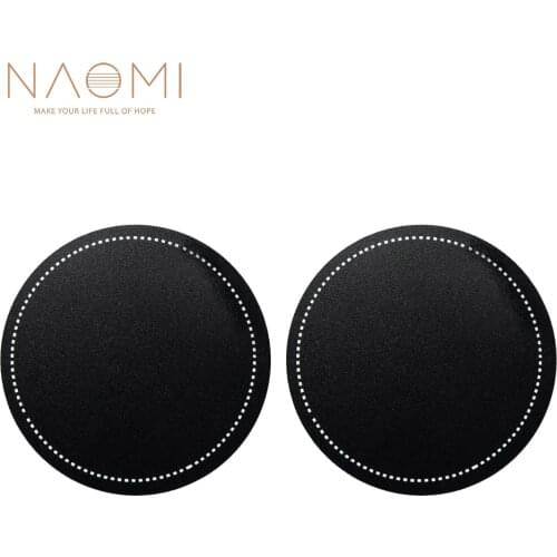 NAOMI 2pcs Bass Drum Head Pad Impact Patch Drumhead Protector Percussion Instrument Parts Black Color