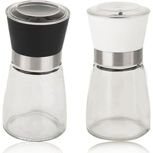 2020 Home Kitchen Accessories Stainless Steel Glass Manual Pepper Salt Spice Mill Grinder Pepper Grinder Spice Container