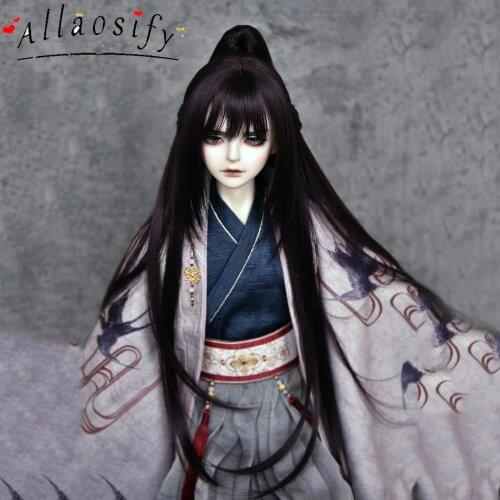 Allaosify doll accessories doll hair BJD wig long straight hair multiple colors 1/3 1/4 1/6 1/8