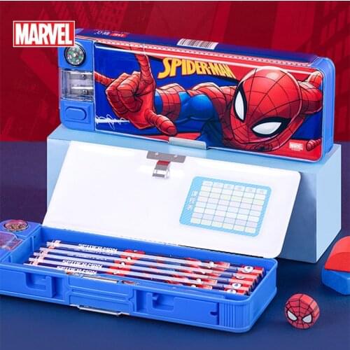 Genuine Disney Elementary School Spider-Man Multifunctional Pencil Case Female 1-3 Grade Pencil Case School Bags