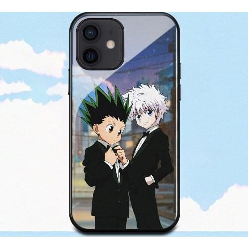 Hunter X Hunter GON FREECSS Anime Case For iPhone X XS XR SE26 6s 7 8 Plus 11 12mini 12Promax Killua Zoldyck Tempered Glass Case