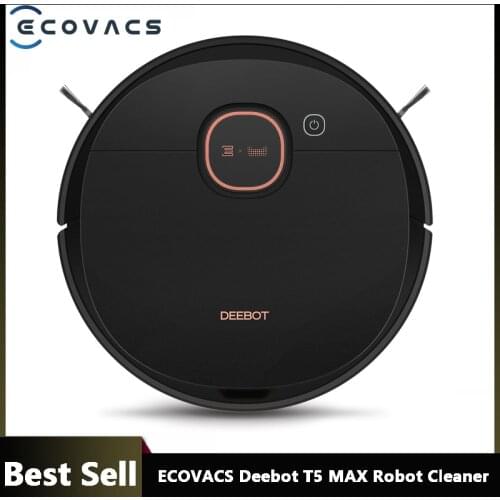 ECOVACS Deebot T5 MAX DX65 Robot Vacuum Cleaner 5200mAh Battery Smart Sweeping Robot 240ml Wet Mop 1500PA Powerful Motor