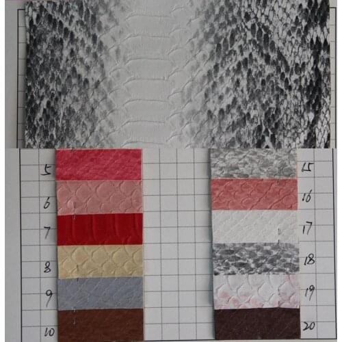 Factory wholesale faux PVC leather fabric synthetic serpenitine snake leather material for handbag, furniture, shoes