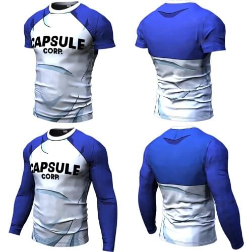 Casual MIR Cosplay Men Compression Running Shirt Fitness Tight Long/short Sleeve Sport Training Tshirt Gym Sportswear Quick Dry