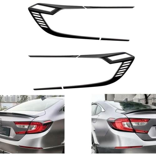 Glossy Black ABS Car Rear Lamp Light Taillight Decoration Trim Cover For Honda Accord X 10th 2018 2019 LHD