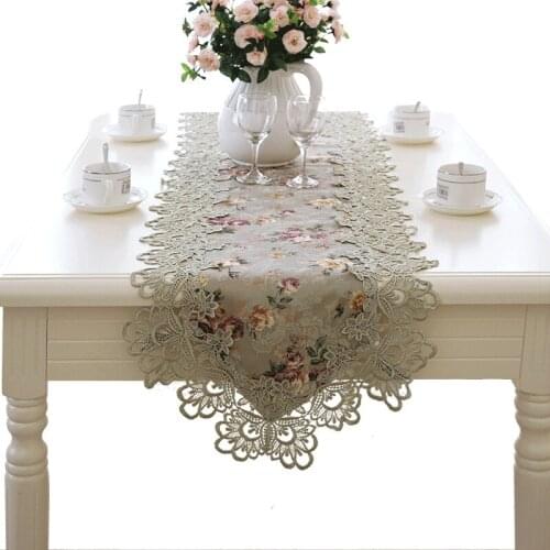 Hot European Elegant Home Decor Table Runner Bed Flag Tv Cabinet Cover Cloth Pastoral Table Flag Table Cloth Lace Table Runner