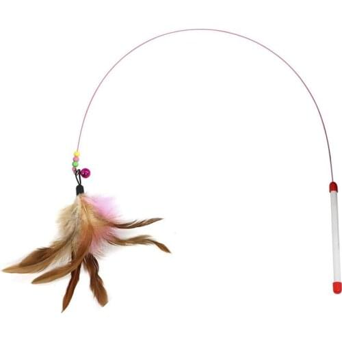 Quality Cats Bouncy Rod with Bell and Feathers 36in - Playing Toys for Cats