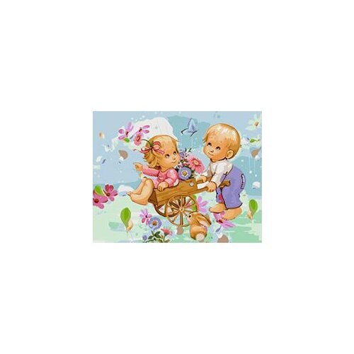 MaHuaf-W133 Growing Together cartoon painting by numbers on canvas hand painted DIY oil digital paint by number