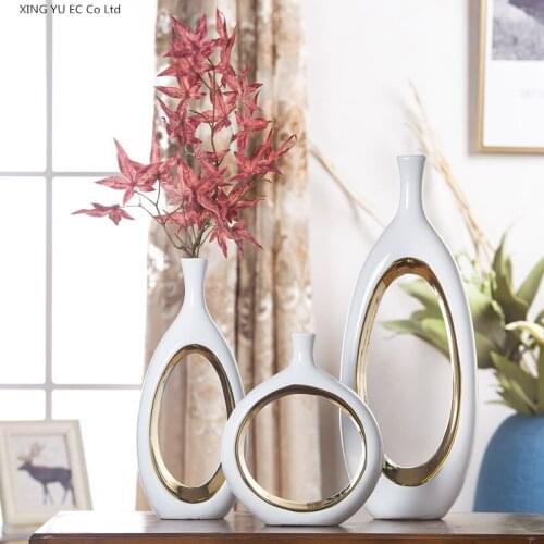 Nordic Simple Ceramic Vase Living Room Creative Dry Flower Arrangement TV Cabinet Decoration Light Luxury Hotel Home Decoration