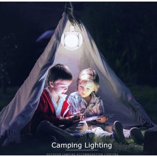 Solar Power Lamp Bulb White Tent Hiking IP65 Portable LED Bulb Indoor Outdoor Camping 3 Lighting Modes Light Control
