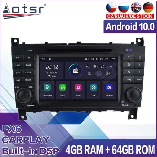 Android Radio Tape Recorder Car Multimedia Player Stereo For Mercedes Benz W203 W209 W219 A-Class A160 Head Unit GPS Navigation