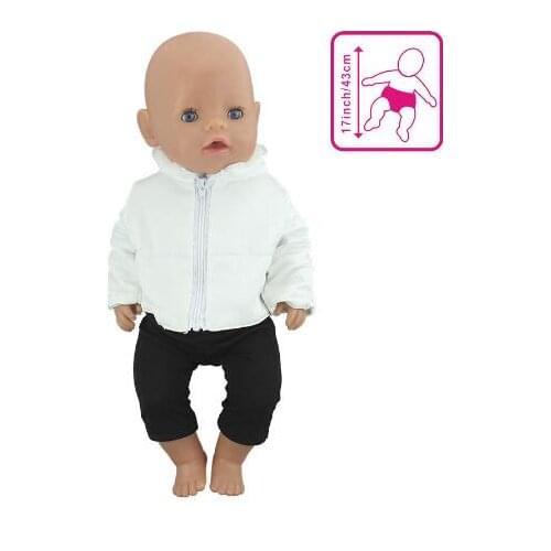 Down jacket set Doll Clothes Fit For 43cm baby Doll clothes reborn Doll Accessories