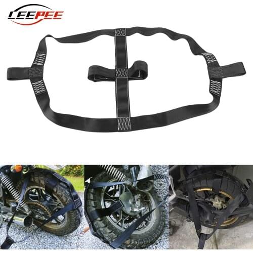Motorcycle Rear Wheel Belt Webbing Strap Transportation Tie Fixing Fasten Tool Securing to Trailers Motorbike Moto Accessories