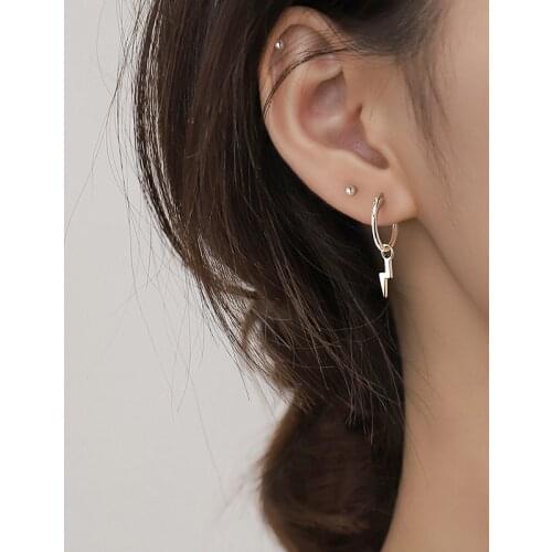 Korean Jewelley 925 Sterling Silver Geometric Stud Earrings For Women Wedding Party Pendientes eh756