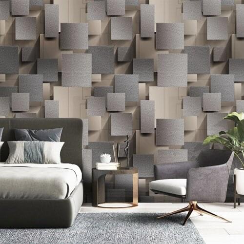 Modern 3D Lattice Non-woven Suede Wallpaper For Walls Roll Papel De Parede 3D Living Room Bedroom TV Background Wall Paper Decor
