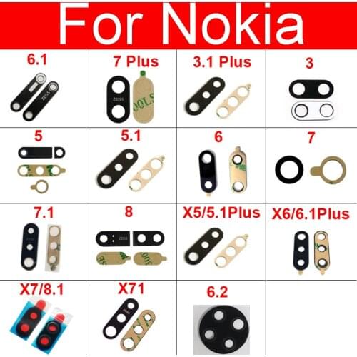 Back Camera Glass Lens For Nokia 7 PLUS 7PLUS TA-1046 TA-1055 TA-1062 7+ 6 In Rear Camera Glass Lens Cover +Adhesive Replacement