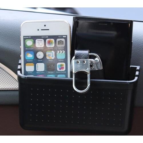 Universal Car Auto Dashboard Phone Holder Self Adhesive Storage Box Organizer