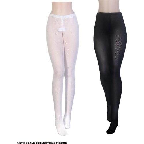 IN STOCK 1/6 Female Figure Accessory Socks Fishnet Pantyhose Net Stocking black /white For 12'' Action Figure Body
