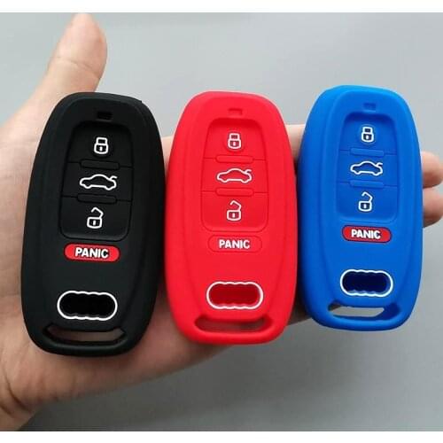 Car key Protection for Audi A3 A4 S4 A5 S5 A6 S6 A7 S7 A8 S8 Quattro Q5 Q7 Allroad 3+1 Button Silicone Key Cover Case