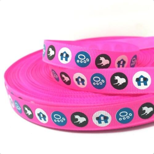 10 yards/lots 5/8" 15mm rose DOG ribbon high quality printed polyester ribbon DIY handmade materials wedding gift wrap