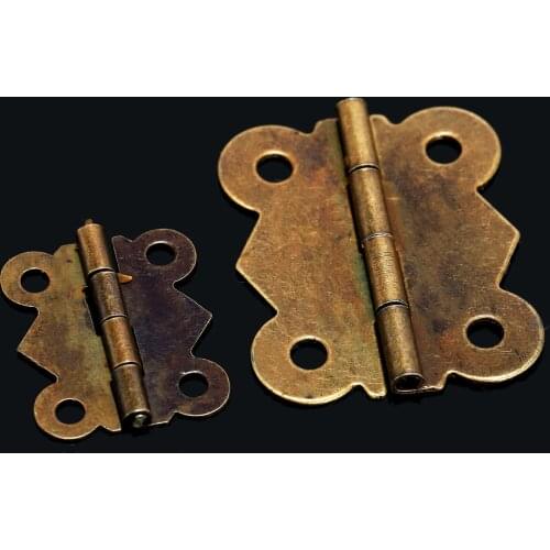 12Pcs Mini Furniture Butterfly Hinge Jewelry Gift Wine Box Wood Dollhouse Door Hinge for Cabinet Drawer Jewelry Box