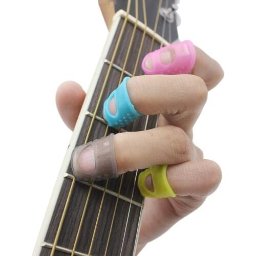 4 in 1 Fingertip Protector Silicone Guitar Fingerstall Guitar Ukulele String Finger Guard High Quality Guitar Parts