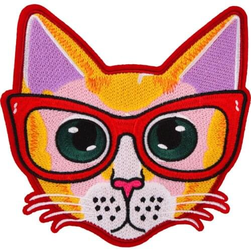 Apparel large embroidery big patch cats for bag badges applique for clothing AM-302