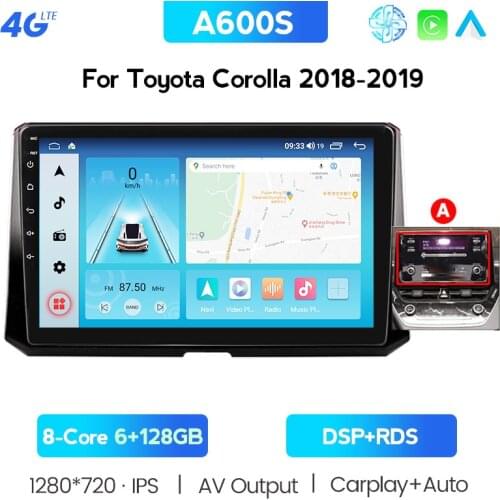 Wireless Carplay For Toyota Corolla 12 2018 - 2020 Car Radio Multimedia Video Player Navigation GPS Android BT AM 2din 2 Din Dvd