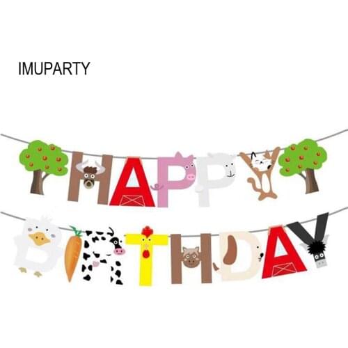 3M farm animals happy birthday banner dinosaur birthday party decorations kids animals Safari Party Supplies Jungle