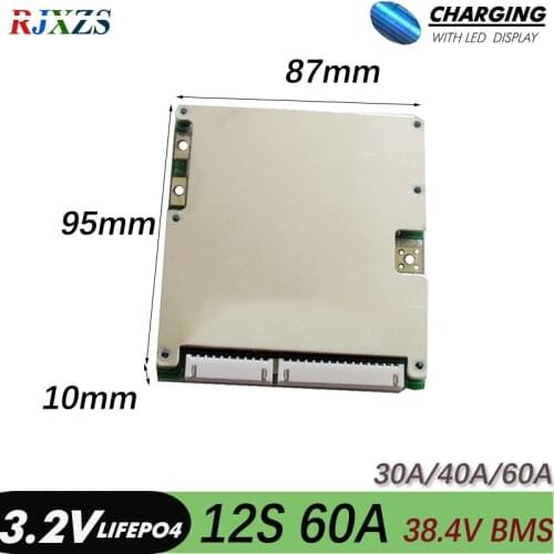 BMS 12S 30A/40A/60A bms Lifepo4 36V LIFEPO4 BMS PCM with balance for 500W electric bike electric car 60a bms