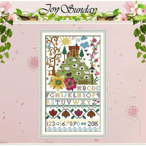 Flowers Alphabet Counted Cross Stitch 11CT Printed 14CT Cotton Cross Stitch Set Chinese Cross-stitch Kits Embroidery Needlework