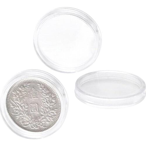 10 pc 25mm NTAG215 Coin Holder Capsules Box Storage Clear Round Display Cases High Quality Coin Holders Acrylic Material