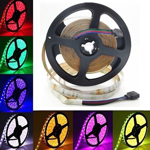 5M/Roll RGB Warm Cool White Red Green Blue Yellow Flexible 2835 Waterproof LED Strip Lighs 300LEDs 60LEDs/M bande LED diode tape
