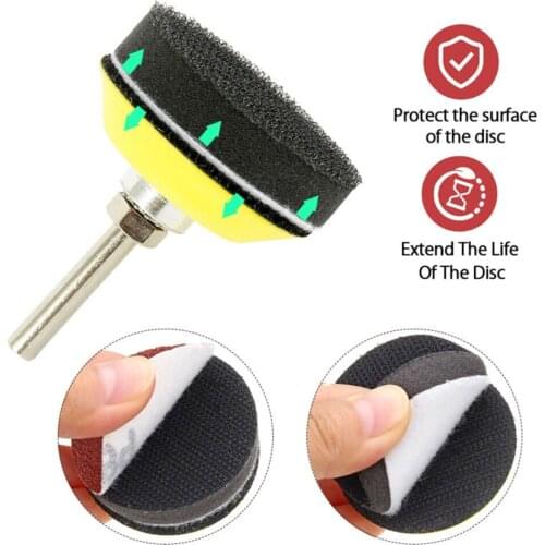 Sponge Pad 120PCS Sanding Discs Pad Sponge Cushion Rubber Torque Tray For Drill Grinder Rotary Tools + Backing Pad 2inch 50mm