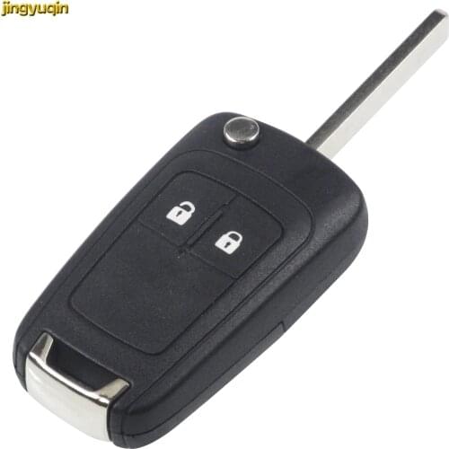Jingyuqin Folding 2 Button Remote Auto Car Key Case Fob Housing Uncut Blade Blanks for OPEL Insignia Zafira Astra Vauxhall 10pcs
