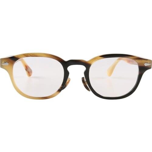 Classic butterfly oval handmade horn sunglasses men women metal decorated reading optical eyeglasses glasses eyewear frame