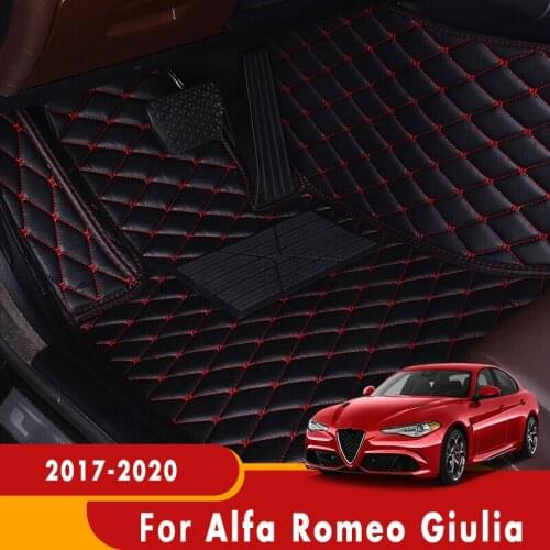 Carpets For Alfa Romeo Giulia 2020 2019 2018 2017 Car Floor Mats Auto Waterproof Accessories Interiors Artificial Leather