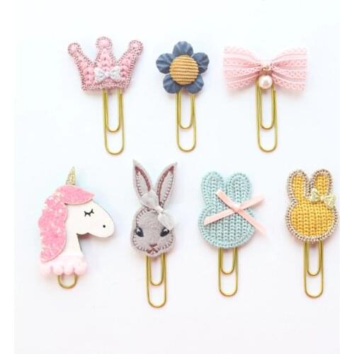 Domikee cute kawaii handmade metal office school index paper clips bookmark student memo clips stationery