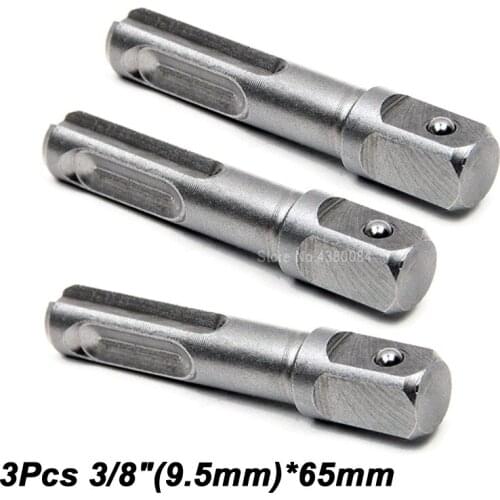 3Pcs Set 3/8" SDS Plus Adapters Connectors Socket Driver Drill Bits Chuck Adaptor Bits Hammer Drill Accessories Power Hand Tools