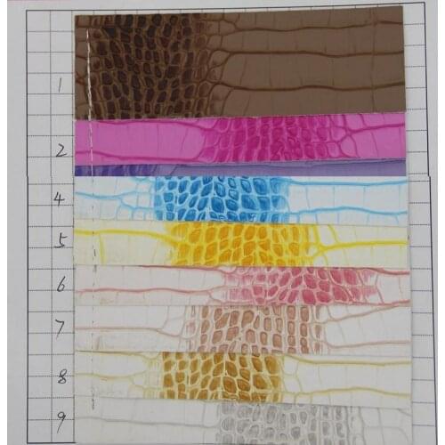 Latest style crocodile pattern leather alligator grain synthetic PU leather fabric material