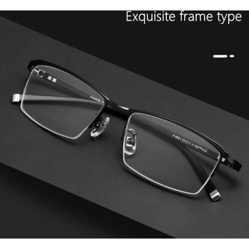 New titanium alloy glasses frame mens ultralight fashion half-frame glasses frame optical prescription glasses 9901P