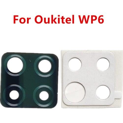 New Original For Oukitel WP6 Cell Phone Rear Back Camera Lens Glass Spare Parts Accessories+Adheisive Tape