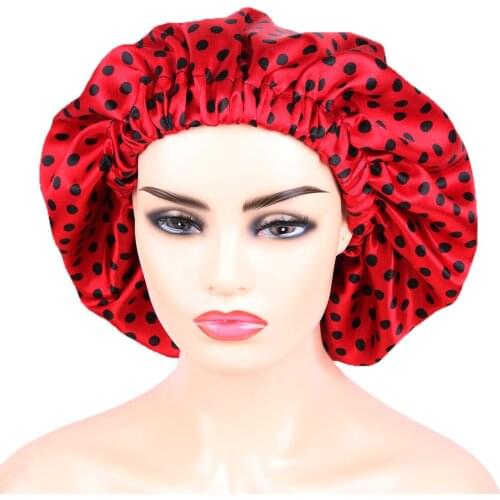 Extra Large Satin Lined Bonnet Women Big Size Print Sleep Night Cap