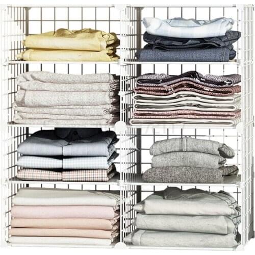 Bedroom wardrobe partition finishing Wardrobe Storage artifact layered partition clothing cabinet partition board room shelf