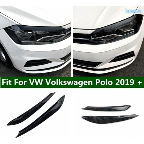 Car Styling Headlight Front Lamps Eyebrow Eyelid Cover Strip Trim Decor Accessories Plastic For VW Volkswagen Polo 2019 - 2021